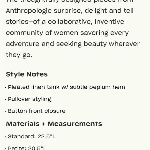 Anthropologie pleated linen tank - Picture 6 of 8